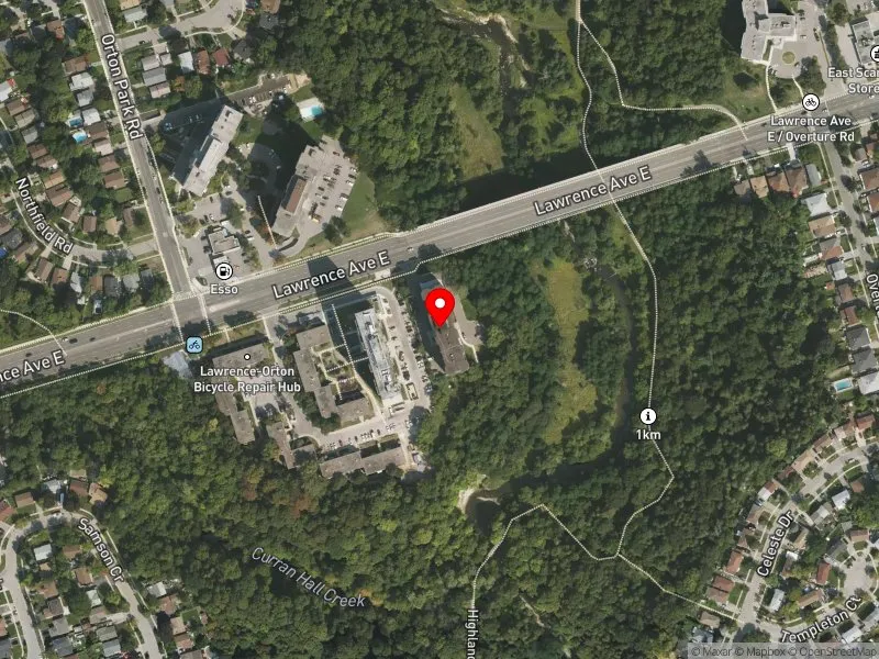 RentSafeTO apartment evaluation satellite view of 3967 LAWRENCE AVE E in Scarborough-Guildwood, Toronto