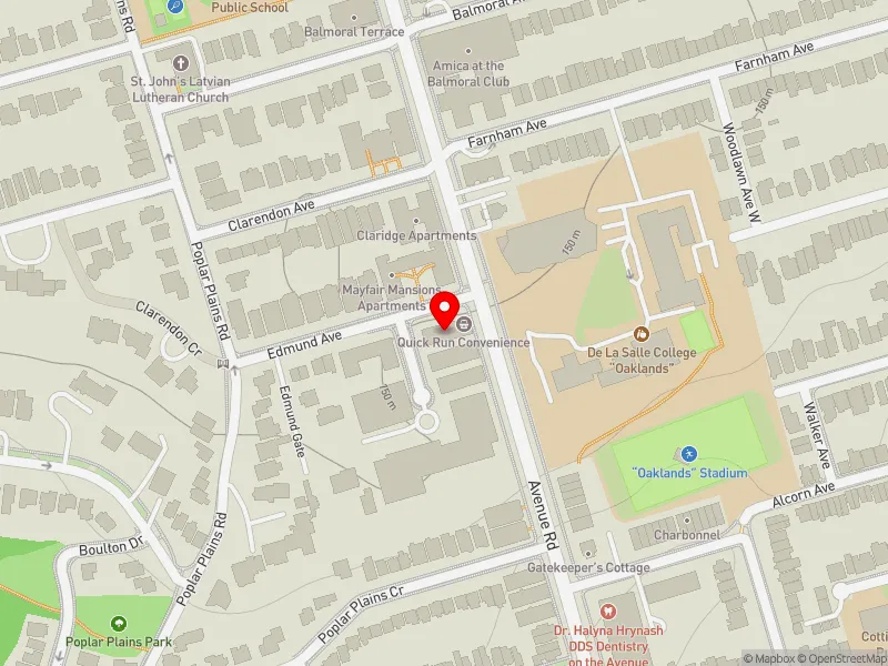 RentSafeTO apartment evaluation map view of 398 AVENUE RD in Toronto-St. Paul's, Toronto