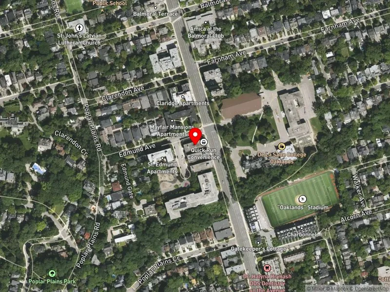 RentSafeTO apartment evaluation satellite view of 398 AVENUE RD in Toronto-St. Paul's, Toronto
