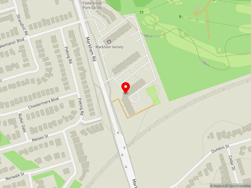 RentSafeTO apartment evaluation map view of 399 MARKHAM RD in Scarborough-Guildwood, Toronto
