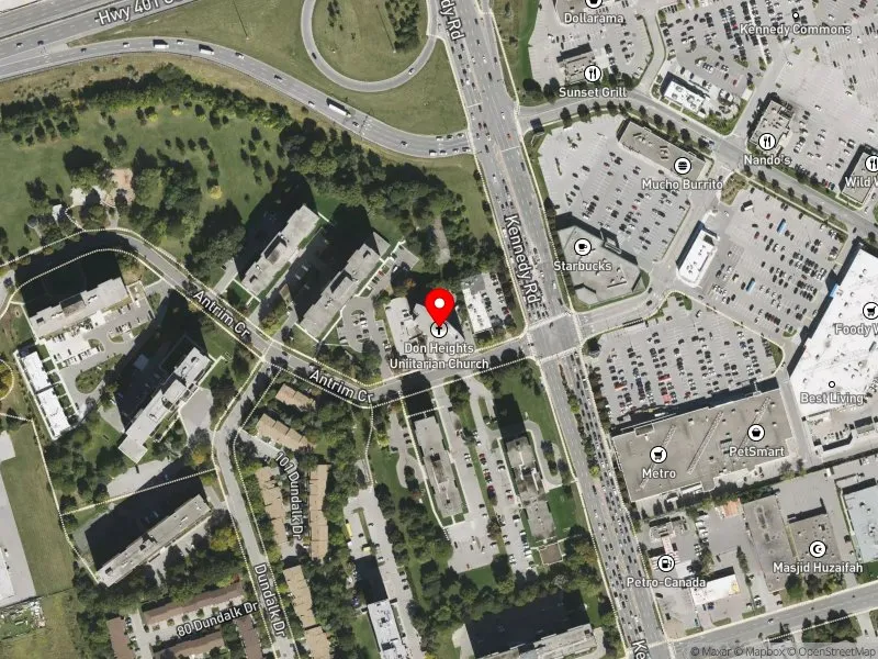 RentSafeTO apartment evaluation satellite view of 4 ANTRIM CRES in Scarborough Centre, Toronto