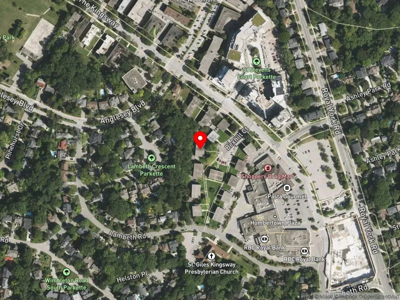 RentSafeTO apartment evaluation satellite view of 4 BEXHILL CRT in Etobicoke Centre, Toronto