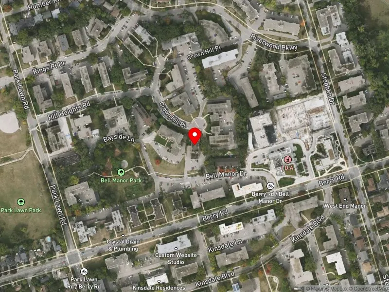 RentSafeTO apartment evaluation satellite view of 4 CROWN HILL PL in Etobicoke-Lakeshore, Toronto