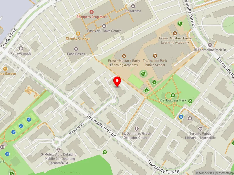 RentSafeTO apartment evaluation map view of 4 GRANDSTAND PL in Don Valley West, Toronto