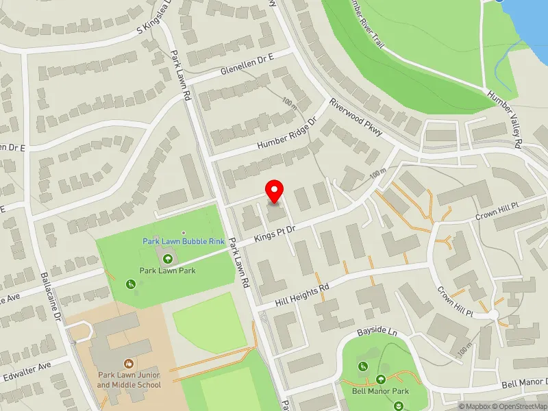RentSafeTO apartment evaluation map view of 4 KINGS POINT DR in Etobicoke-Lakeshore, Toronto