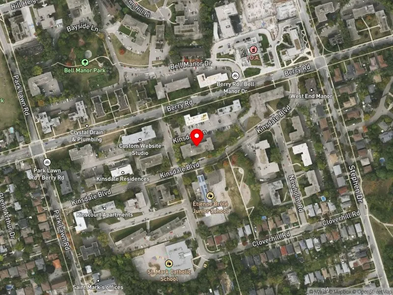 RentSafeTO apartment evaluation satellite view of 4 KINSDALE BLVD in Etobicoke-Lakeshore, Toronto