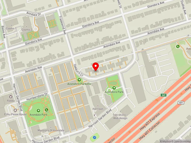 RentSafeTO apartment evaluation map view of 4 OAKBURN CRES in Willowdale, Toronto