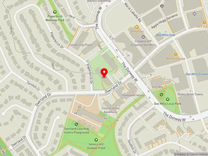 RentSafeTO apartment evaluation map view of 4 OVERLAND DR in Don Valley East, Toronto