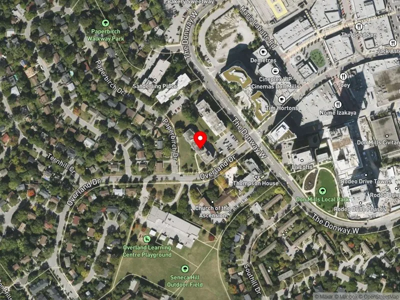 RentSafeTO apartment evaluation satellite view of 4 OVERLAND DR in Don Valley East, Toronto