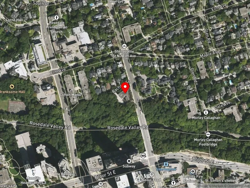 RentSafeTO apartment evaluation satellite view of 4 SHERBOURNE ST N in University-Rosedale, Toronto