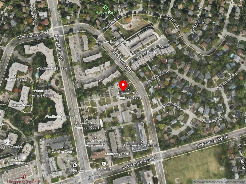 RentSafeTO apartment evaluation satellite view of 4 WINGREEN CRT in Don Valley East, Toronto
