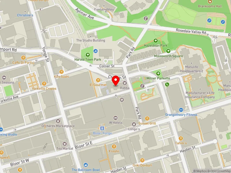 RentSafeTO apartment evaluation map view of 40 ASQUITH AVE in University-Rosedale, Toronto