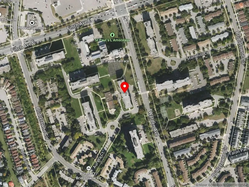 RentSafeTO apartment evaluation satellite view of 40 AURORA CRT in Scarborough-Agincourt, Toronto