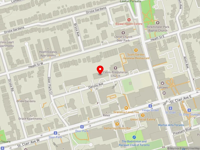 RentSafeTO apartment evaluation map view of 40 DELISLE AVE in Toronto-St. Paul's, Toronto