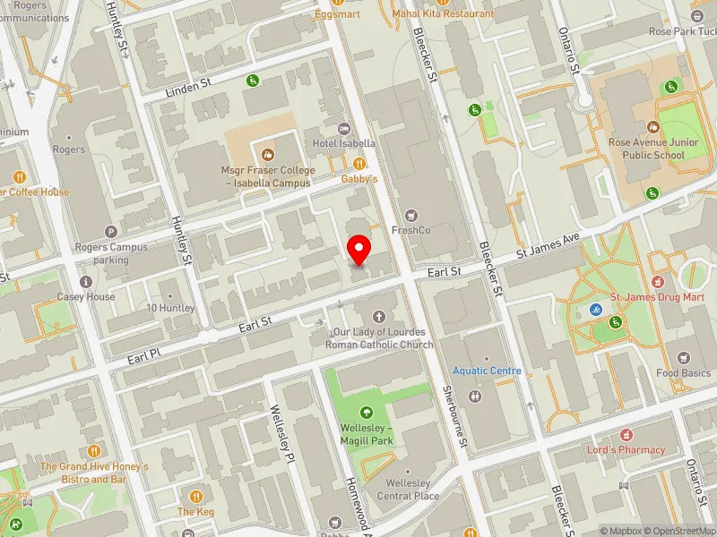 RentSafeTO apartment evaluation map view of 40 EARL ST in Toronto Centre, Toronto