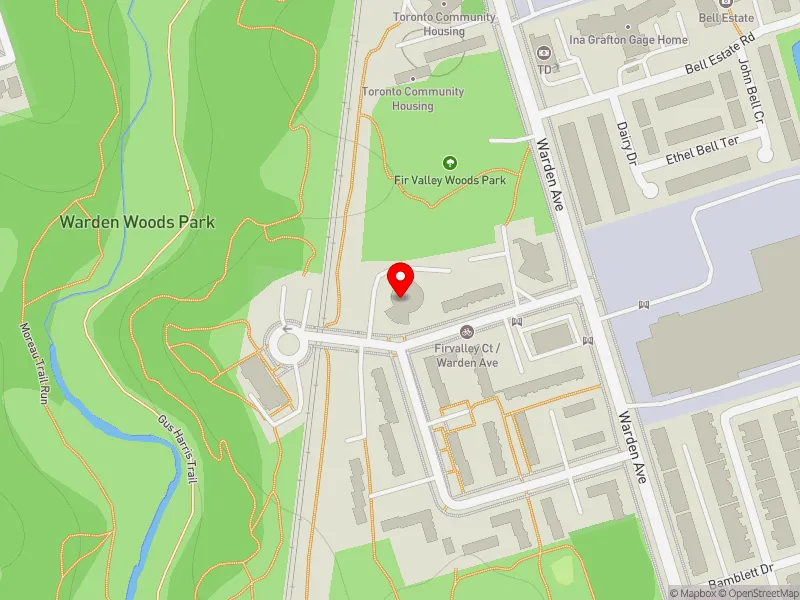 RentSafeTO apartment evaluation map view of 40 FIRVALLEY CRT in Scarborough Southwest, Toronto