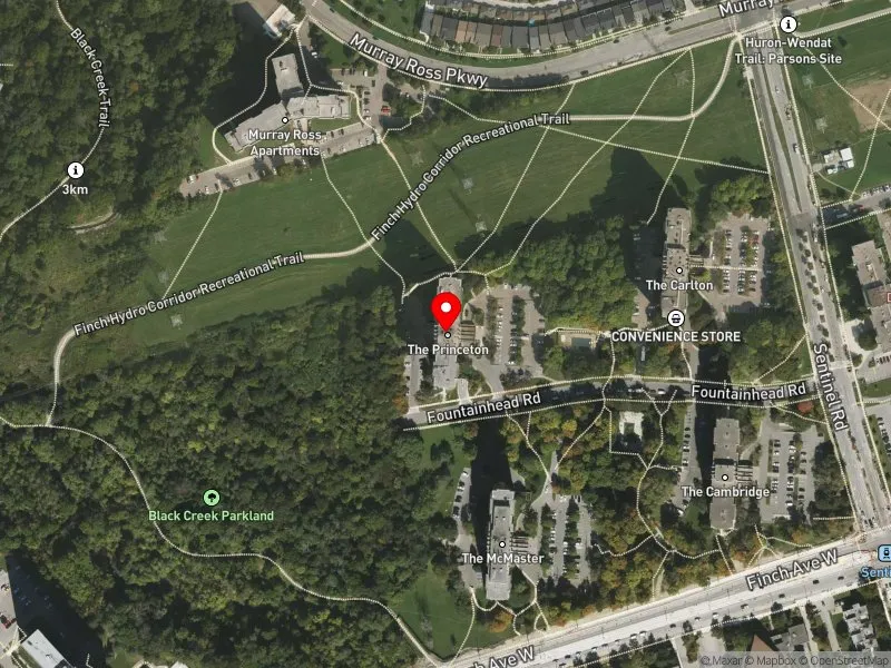 RentSafeTO apartment evaluation satellite view of 40 FOUNTAINHEAD RD in Humber River-Black Creek, Toronto