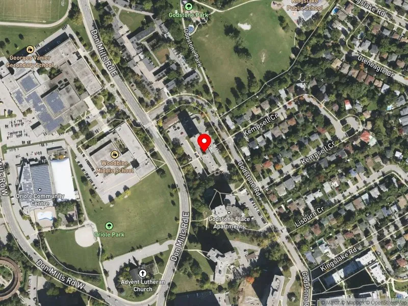 RentSafeTO apartment evaluation satellite view of 40 GODSTONE RD in Don Valley North, Toronto