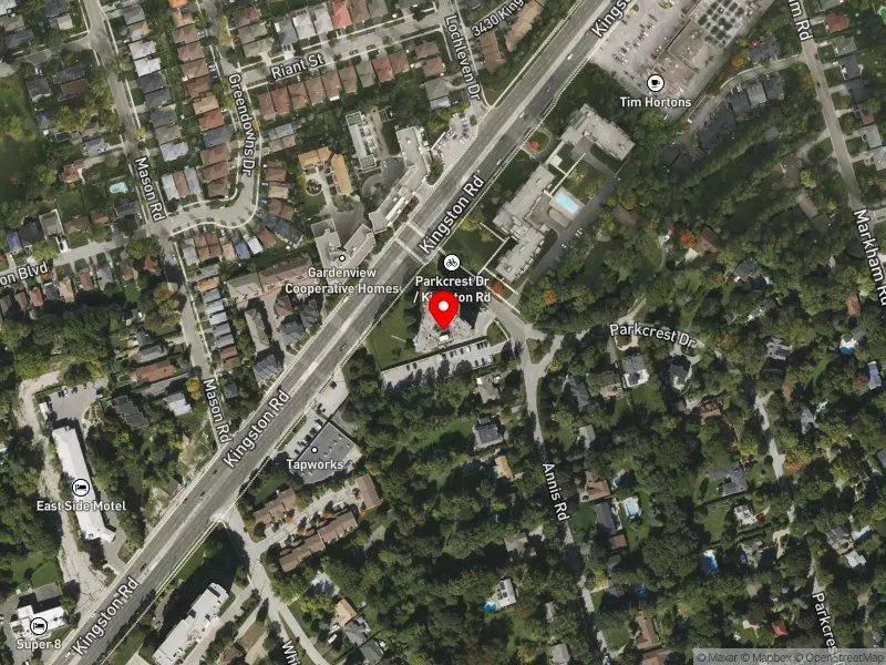 RentSafeTO apartment evaluation satellite view of 40 PARKCREST DR in Scarborough Southwest, Toronto