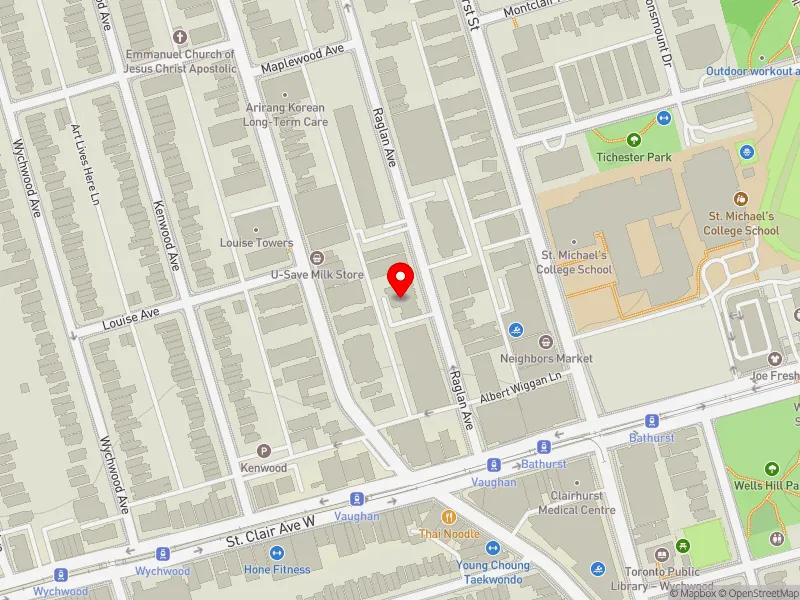 RentSafeTO apartment evaluation map view of 40 RAGLAN AVE in Toronto-St. Paul's, Toronto