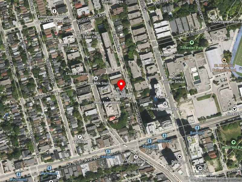 RentSafeTO apartment evaluation satellite view of 40 RAGLAN AVE in Toronto-St. Paul's, Toronto