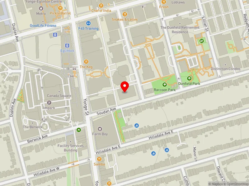 RentSafeTO apartment evaluation map view of 40 SOUDAN AVE in Toronto-St. Paul's, Toronto