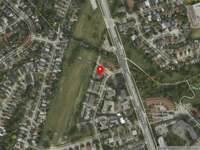 RentSafeTO apartment evaluation satellite view of 40 TORBOLTON DR in Etobicoke North, Toronto