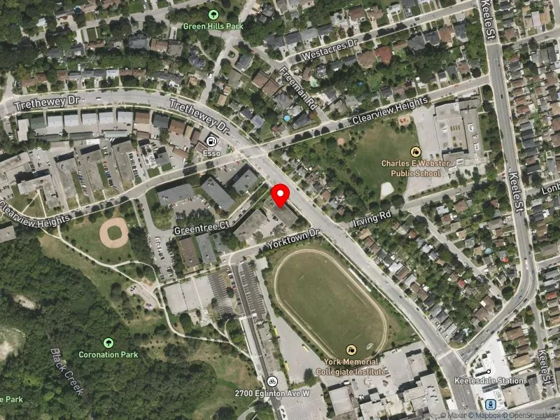 RentSafeTO apartment evaluation satellite view of 40 TRETHEWEY DR in York South-Weston, Toronto