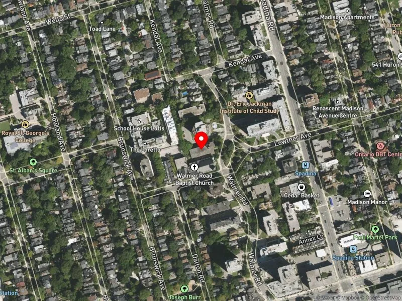 RentSafeTO apartment evaluation satellite view of 40 WALMER RD in University-Rosedale, Toronto