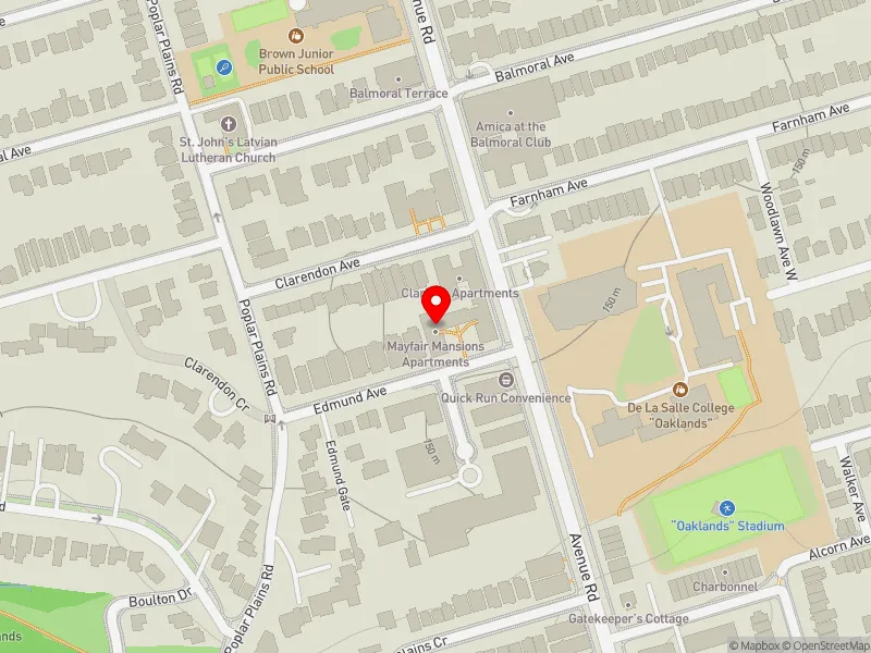 RentSafeTO apartment evaluation map view of 400 AVENUE RD in Toronto-St. Paul's, Toronto