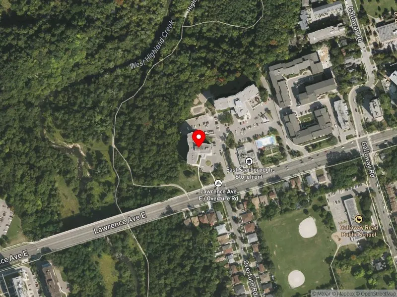 RentSafeTO apartment evaluation satellite view of 4000 LAWRENCE AVE E in Scarborough-Guildwood, Toronto