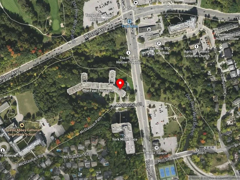 RentSafeTO apartment evaluation satellite view of 4000 YONGE ST in Eglinton-Lawrence, Toronto