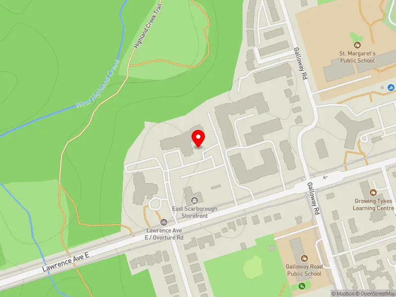 RentSafeTO apartment evaluation map view of 4010 LAWRENCE AVE E in Scarborough-Guildwood, Toronto