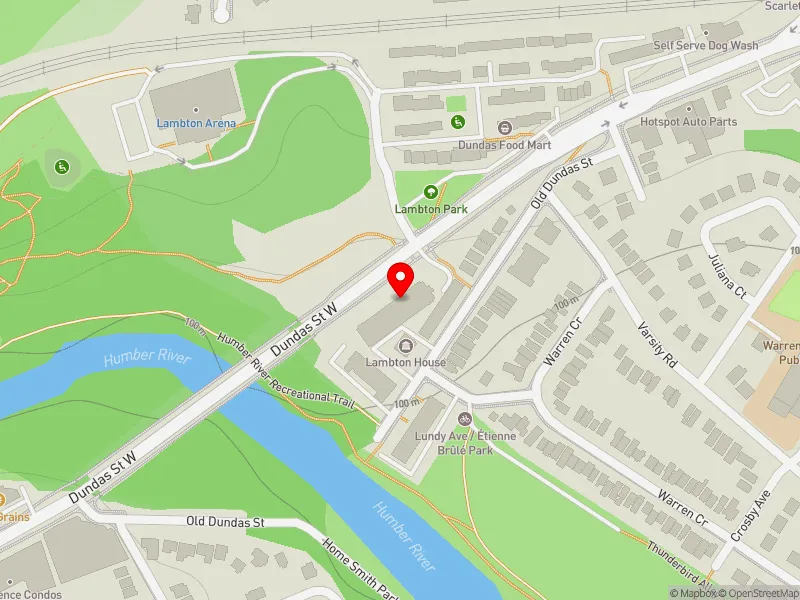 RentSafeTO apartment evaluation map view of 4049 DUNDAS ST W in Parkdale-High Park, Toronto