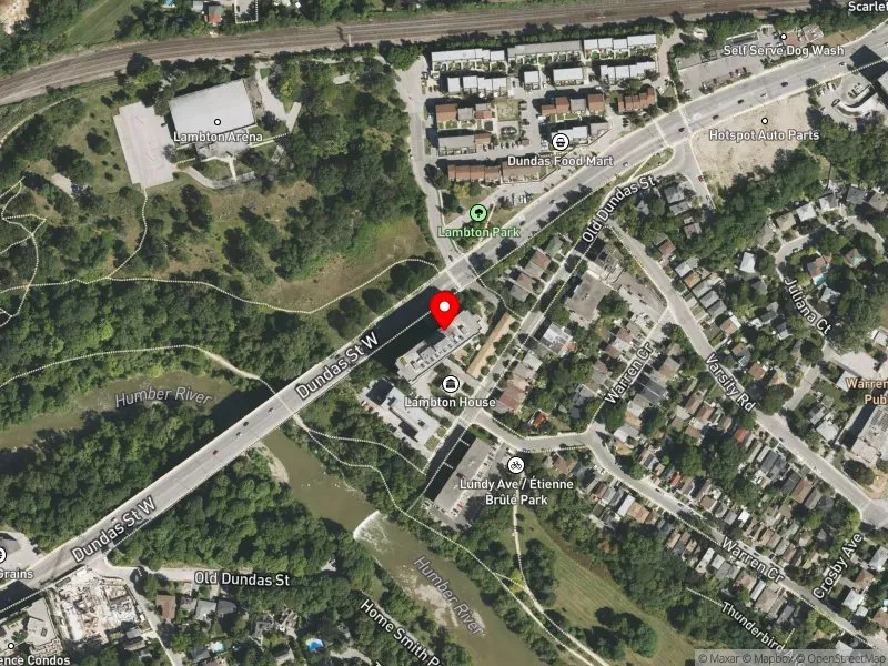 RentSafeTO apartment evaluation satellite view of 4049 DUNDAS ST W in Parkdale-High Park, Toronto