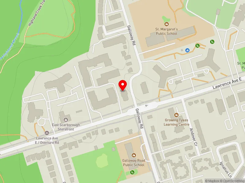 RentSafeTO apartment evaluation map view of 4070 LAWRENCE AVE E in Scarborough-Guildwood, Toronto