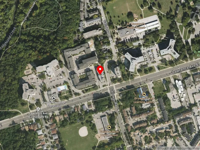 RentSafeTO apartment evaluation satellite view of 4070 LAWRENCE AVE E in Scarborough-Guildwood, Toronto