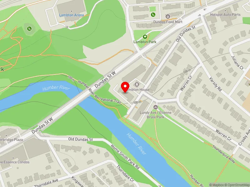 RentSafeTO apartment evaluation map view of 4070 OLD DUNDAS ST in Parkdale-High Park, Toronto