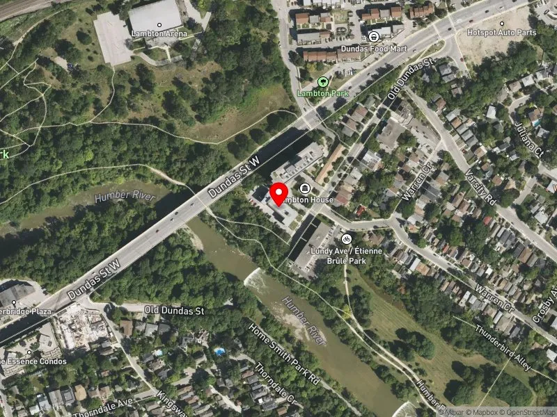 RentSafeTO apartment evaluation satellite view of 4070 OLD DUNDAS ST in Parkdale-High Park, Toronto