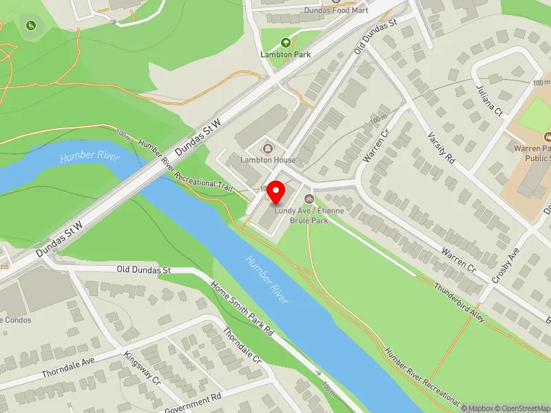 RentSafeTO apartment evaluation map view of 4075 OLD DUNDAS ST in Parkdale-High Park, Toronto