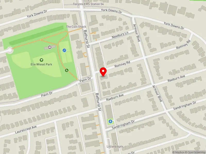 RentSafeTO apartment evaluation map view of 4089 BATHURST ST in York Centre, Toronto