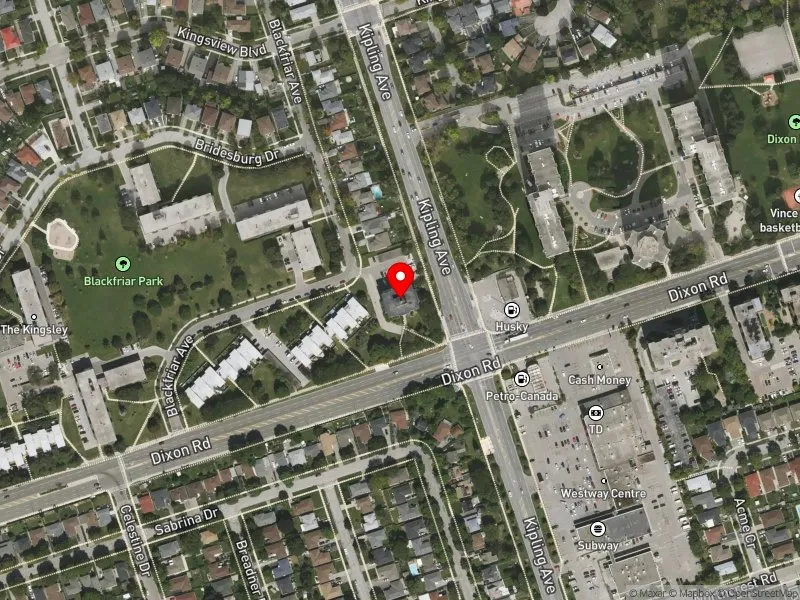 RentSafeTO apartment evaluation satellite view of 41 BLACKFRIAR AVE in Etobicoke North, Toronto