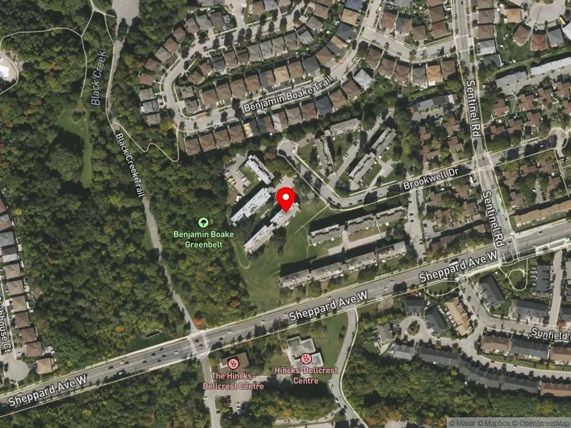 RentSafeTO apartment evaluation satellite view of 41 BROOKWELL DR in York Centre, Toronto
