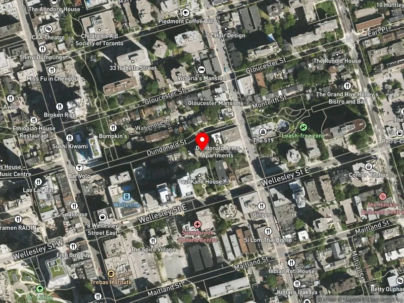 RentSafeTO apartment evaluation satellite view of 41 DUNDONALD ST in Toronto Centre, Toronto