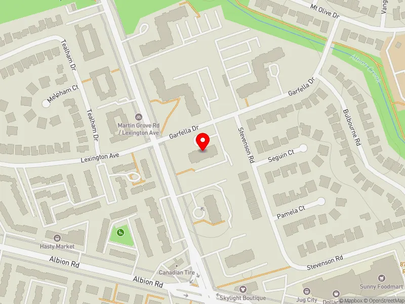 RentSafeTO apartment evaluation map view of 41 GARFELLA DR in Etobicoke North, Toronto