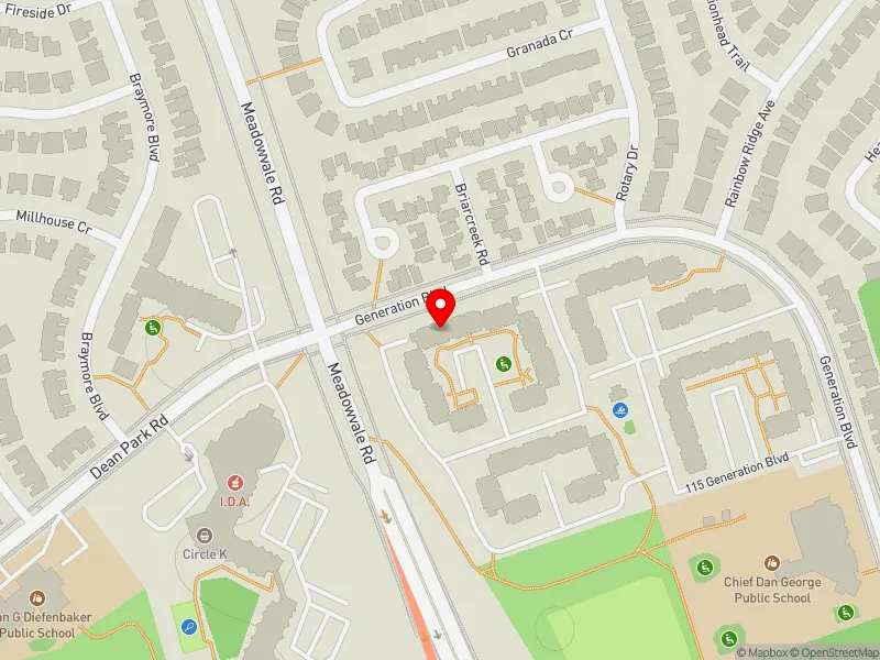 RentSafeTO apartment evaluation map view of 41 GENERATION BLVD in Scarborough-Rouge Park, Toronto