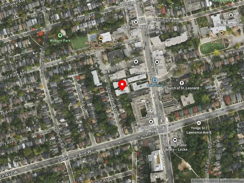 RentSafeTO apartment evaluation satellite view of 41 LORINDALE AVE in Eglinton-Lawrence, Toronto