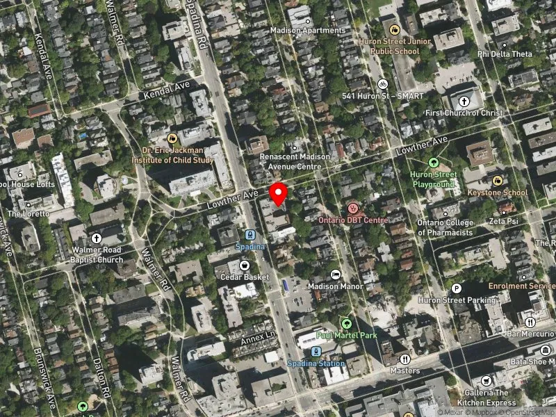 RentSafeTO apartment evaluation satellite view of 41 SPADINA RD in University-Rosedale, Toronto