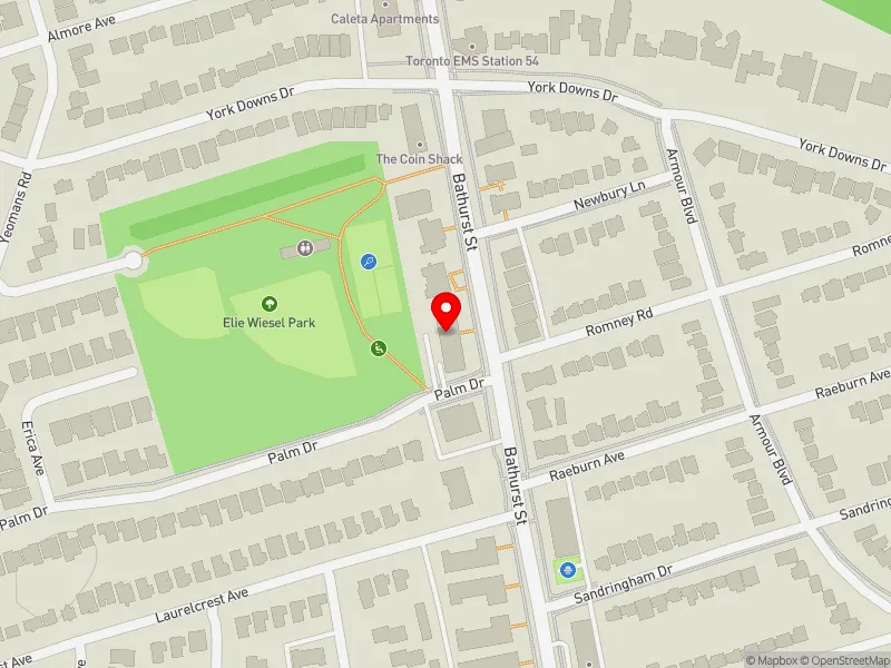 RentSafeTO apartment evaluation map view of 4100 BATHURST ST in York Centre, Toronto