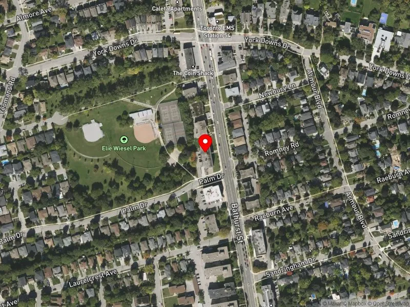RentSafeTO apartment evaluation satellite view of 4100 BATHURST ST in York Centre, Toronto